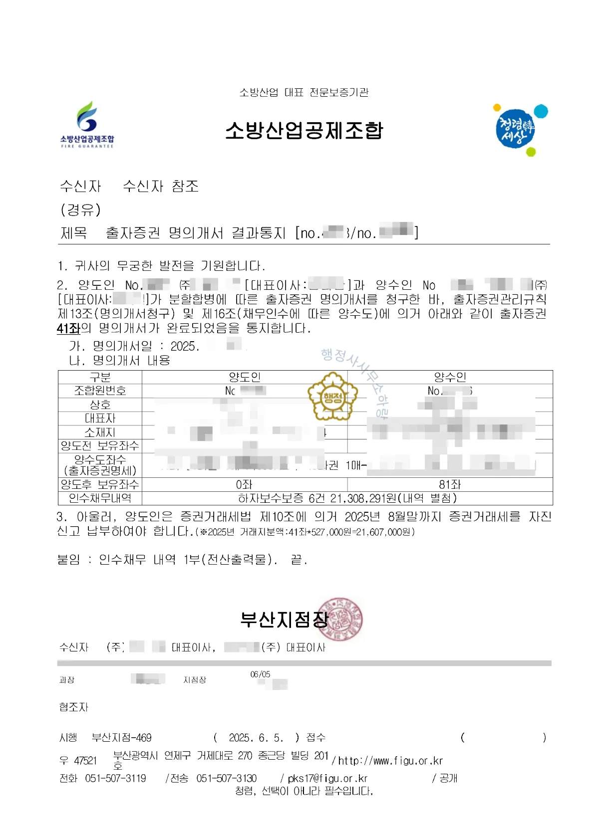 소방시설공사업 분할합병 양수 사례 등록수첩 기술자 명단 · 자격등급 및 입사일자